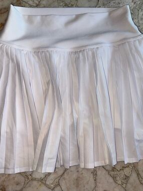 ALO Yoga White Pleated Skirt